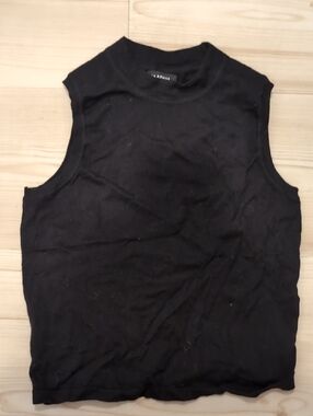 NAADAM Black Crewneck Tank Top